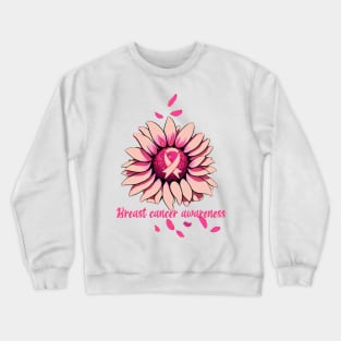 Breast Cancer Awareness. Sunflower Rosa Crewneck Sweatshirt